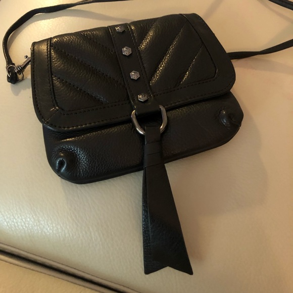 Genuine Leather Black Crossbody - Picture 1 of 7